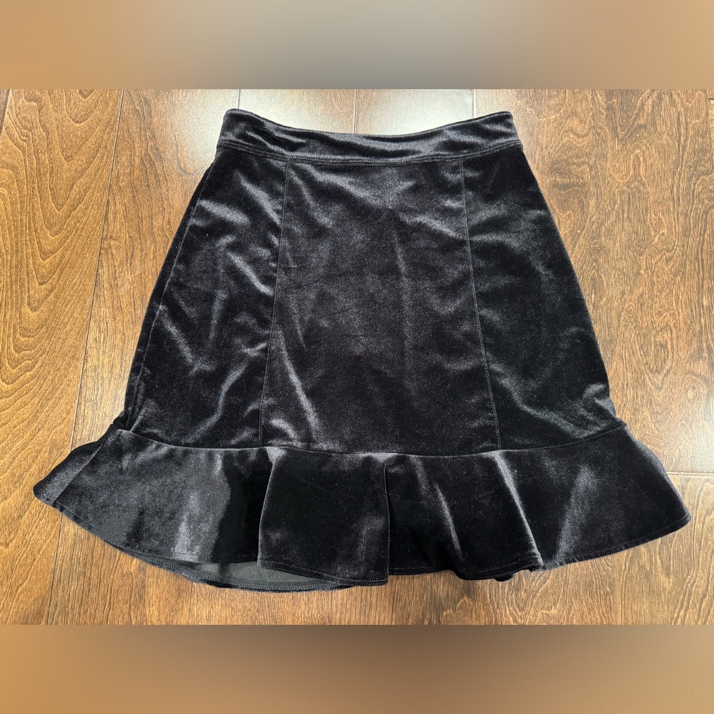 Black Velvet Mini Skirt